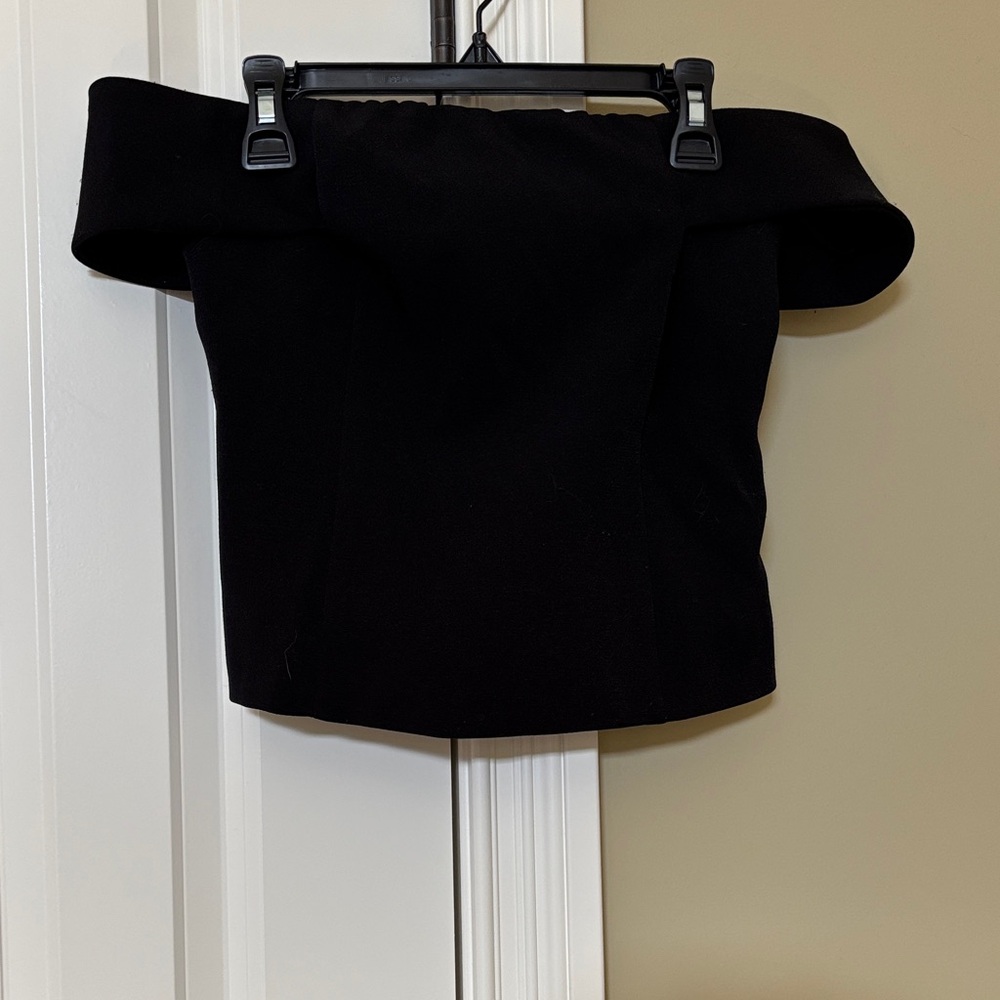 Black Off-the-Shoulder Crop Top